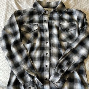 Dixxon flannel black and white plaid